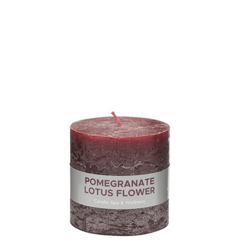 Świeca zapachowa walec Granat z kwiatem lotosu