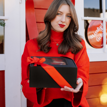 Pudełko prezentowe ze wstążką i wypełnieniem DWA KOLORY